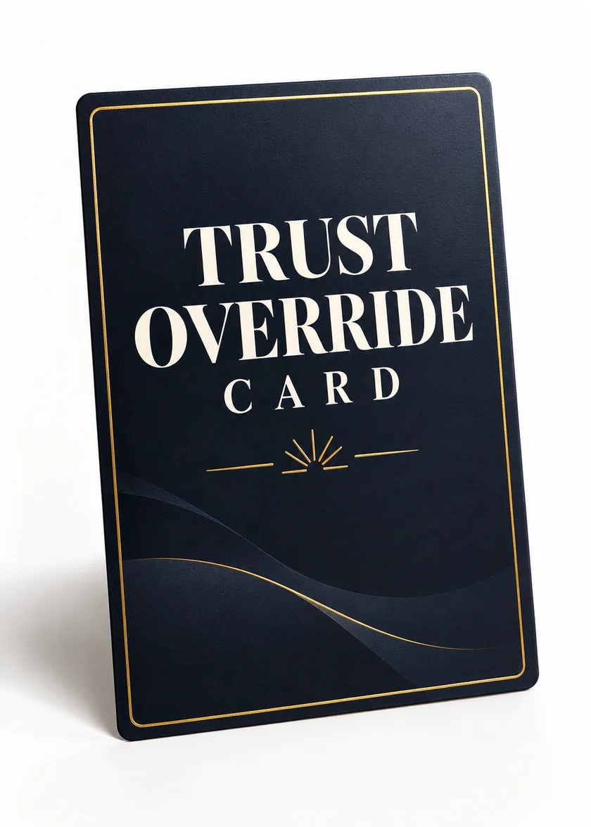 Trust Override Card standalone companion mockup.